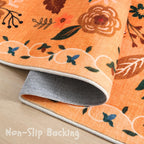 Rugcomf Living Room Rug 6x9 Rug Machine Washable Boho Area Rug Non Slip Floral Vintage Low Pile Large Rug for Living Room, Bedroom, Farmhouse, Dining Room, Kids Playroom(Yellow)
