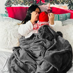 Bedsure GentleSoft Fleece Blankets Queen Size Dark Grey - Bed Blanket Soft Lightweight Plush Fuzzy Cozy Luxury Microfiber, 90x90 inches