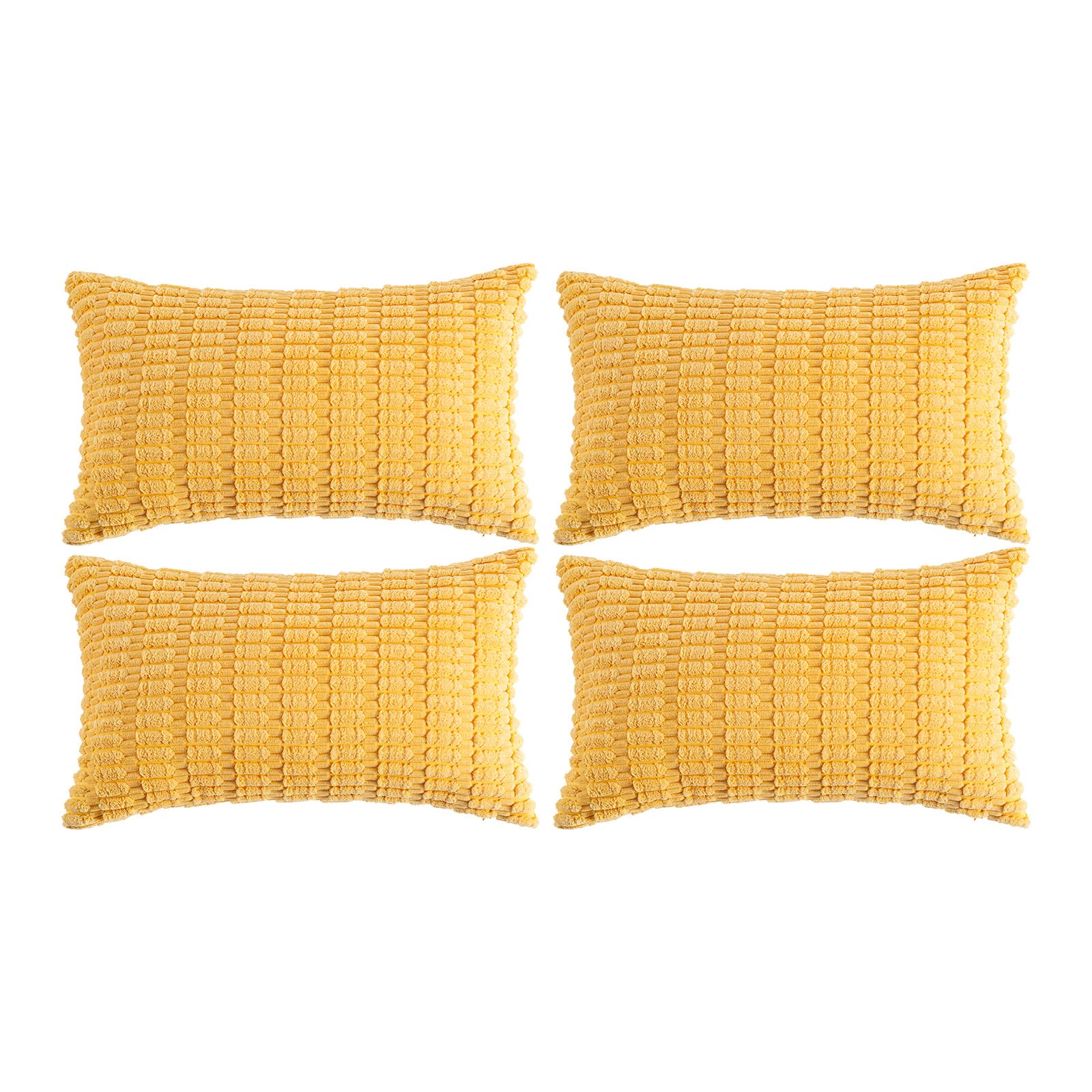 Fancy Homi 4 Packs Decorative Throw Pillow Covers for Living Room Couch Bed, Modern Farmhouse Boho Home Décor Accent Cushion Case, 20" x 12", Yellow