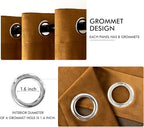 MIULEE Velvet Curtains Golden Brown Elegant Grommet Thermal Insulated Soundproof Room Darkening Curtain/Drapes for Classical Living Room Bedroom Decor 72 x 84 Inch Set of 2