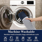 RESARE Waffle Bath Mat for Bathroom, Super Absorbent Bathroom Rugs Non Slip Machine Washable, Ultra Soft Quick Dry Boho Bath Rugs with Tassels for Floor, Upgraded Bordered Design, 24"x36" Navy