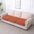 hyha Waterproof Couch Cushion Covers for Pets, Non Slip Sofa Seat Cover for Dogs Washable, Soft Thick Stretch Jacquard Fabric, Sofa Slipcovers with Elastic Bottom (3 Pieces, Rust)