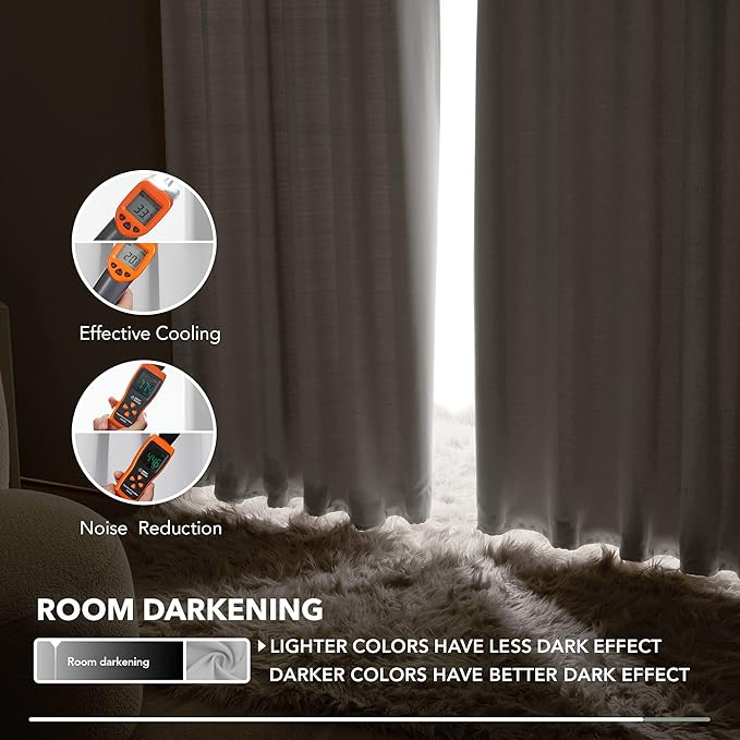 Deconovo Back Tab and Rod Pocket Curtains Blackout Curtains Thermal Insulated Room Darkening Curtains for Bedroom 52Wx63L Inch Platinum 2 Panels