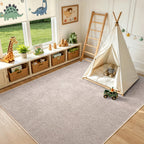 6x9 Large Oatmeal/White Area Rug Non-Slip Washable for Living Room Bedroom