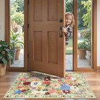 2x5 Entryway Runner Rugs, Non Slip Washable Rugs with Rubber Backing Soft Floral Carpet Runner for Kitchen, Laundry, Bedroom, Bathroom(2 x 5, Green Garden)