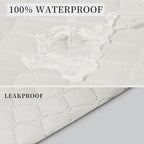 ISSUNTEX Double Protection 100% Waterproof Recliner Covers for Living Room, Reversible Furniture Protector Recliner Couch Sofa Slipcover for Dogs, Pets, Kids (Oversized Recliner, Ivory/Ivory)