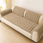 hyha Couch Covers for Dogs Washable, Non Slip Plush Dog Sofa Protectors, Fuzzy Pet Couch Covers for 3 Cushion Sofa Pet Friendly (Khaki, 27.6" x 59")