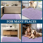 OLANLY Dog Door Mat for Muddy Paws 40x32, Absorbs Moisture and Dirt, Absorbent Non-Slip Washable Doormat, Quick Dry Chenille Mud Mat for Dogs, Entry Indoor Entryway Carpet for Inside Floor, Lavender