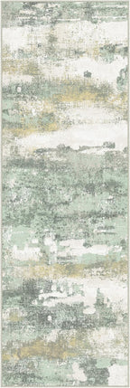 BEIMO Runner Rug for Hallway Kitchen, 3x8 Machine Washable Runners Rug for Entryway, Soft Modern Abstract Throw Rugs, Low Pile Floor Cover with Non Slip Backing, Light Green