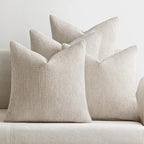 MIULEE Pack of 4 Couch Throw Pillow Covers 16x16 Inch Cream Soft Decorative Chenille Pillow Covers Farmhouse Accent Cushion Covers for Boho Spring Home Decor Sofa Bedroom Living Room