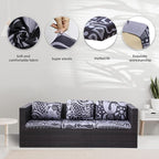 8Pcs Stretch Patio Cushion Covers,Outdoor Couch Covers Replacement,Outdoor Couch & Sofa Slipcovers,for Patio Furniture Cushion Covers,Washable Reusable urniture Protector(Grey Pigeon,8PCS)