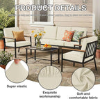 hyha 8Pcs Patio Cushion Covers, Stretch Outdoor Couch Cushion Covers Replacement, Washable Outdoor Chair/Sofa Slipcovers for Patio Furniture Cushions Protector with Elastic Bottom(Beige,Cover Only)