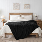 50x70 Inch Black Throw Blanket - Soft & Fluffy Fleece, Cute & Aesthetic, Perfect for Sofa, Couch, Chair, Bed, Living Room & Bedroom, All-Season Use, Plush & Cozy Decorative Blanket