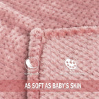 Exclusivo Mezcla Soft Waffle Fleece Bed Blanket Twin Size, Pink