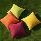 MIULEE Pack of 4 Decorative Outdoor Throw Pillow Covers Linen Waterproof Pillow Covers Summer Farmhouse Cushion Cases for Patio Garden Tent Balcony Couch Sofa 18x18 Inch Yellow Green
