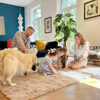 OLANLY 8x12 Machine Washable Large Area Rugs for Living Room, Bedroom, Soft Fluffy Shaggy Bedside Rug, Indoor Floor Carpet for Kids Girls and Boys, Dorms, Nursery, Home Decor Aesthetic, Beige