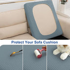 NC HOME Water Repellent Sofa Seat Slipcovers Stretch Cushion Covers, Seaters Replacement for Furniture Protector, Soft Flexibility with Elastic Bottom (Medium, Dusty Blue)