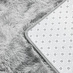 Deerhoo Shag Area Rug, 4 X 6 Tie-Dyed Plush Fuzzy Rugs for Living Room, Ultra Soft Fluffy Furry Rug for Bedroom, Indoor Carpet Nursery Rugs for Kids Room Home Decor, Light Grey