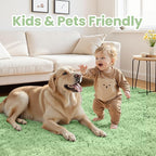 8x10 Area Rugs for Living Room Rug: Soft Fluffy Shag Mint Green Rugs for Bedroom, Non-Slip Large Fuzzy Plush Rug Indoor Floor Carpet for Nursery Kids Boys Girl Room, Dorms, Playroom, Modern Home Decor