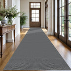 KOZYFLY Extra Long Runners for Hallways 3x18 ft Washable Kitchen Runner Non Slip Rubber Backed Hallway Rug Cotton Entryway Runner Rug Floor Carpet for Indoor Hall, Kitchen, Stair, Grey/Dark Grey