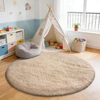 yulidayang Fluffy Round Area Rugs for Bedroom,4'X4'Shag Circle Area Rugs for Girls Room,Non Slip Fuzzy Plush Rug for Kids Room Living Room and Dorm Home Decor Rug