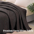 Whale Flotilla King Size Fuzzy Fleece Blanket, Fluffy Warm Soft Jacquard Bed Blankets for All Season, Lightweight and Cozy, 90x104 Inch, Coffee