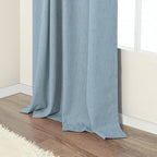 Slate Stone Blue Linen Blackout Curtains 90 Inch Long 2 Panels for Boys Bedroom Kids Back Tab Rod Pocket Pleated Thermal Insulated Energy Efficiency Full Shading Panels for Living Room 52 Inch Wide