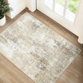 RELEANY Washable 2'x3' Abstract Area Rug for Living Room Neutral Brown