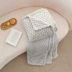 BEDELITE Fleece Blanket - 3D Jacquard Decorative Light Grey Throw Blankets for Couch & Bed, Soft and Cozy Warm Plush Fluffy Blanket All Seasons Suitable, 50x60Inches