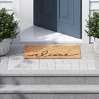 Barnyard Designs Doormat Welcome Mat for Outdoors, Large Front Door Entrance Mat, Brown (Cursive Welcome, 30x17)