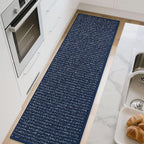 BEQHAUSE Kitchen Runner Rugs 20"x48", Non-Slip Kitchen Mats for Floor, Super Absorbent and Stain Resistant Kitchen Rug, Machine Washable Rugs for Kitchen, Hallway, Laundry & Sink, Blue