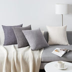 Topfinel Decorative Throw Pillow Covers Cushion Cases, Set of 4 Soft Velvet Modern Double-Sided Designs, Mix and Match for Home Decor, Pillow Inserts Not Included (24x24 inch, Grey)