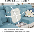 Sofa Covers Couch Covers for Sofa Pet Friendly Couch Cushion Covers Universal Sofa Covers Washable Stretch Slipcovers for Sectional Sofa (Texture Sea Blue, 2 Seats + Chaise Cover)