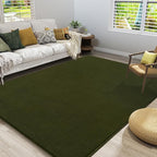 Amearea Large Modern Area Rugs for Bedroom Living Room, 6x9 Feet Olive Green Thickened Memory Foam Rug, Fluffy Indoor Washable Rugs Non Slip Minimalist Carpet for Boys Girls Dorm Nursery Room Decor