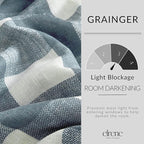 Elrene Home Fashions Farmhouse Living Grainger Buffalo-Check Blackout Window Curtain, Living Room and Bedroom Drape with Rod Pocket Tabs, 52" x 95", Chambray, 1 Panel