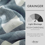 Threadmade Grainger Buffalo Check Blackout Window Curtain, Chambray - 52" W x 84" L