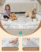 Madane Washable Runner Rugs 2x10 Long for Hallway Kitchen, Grey