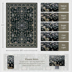 5x7 Area Rugs Living Room Rug: Washable Vintage Boho Medallion Rug No Slip Stain Resistant Soft Carpet Indoor Floor Large Carpets for Bedroom Dining Room Farmhouse Nursery Hallway Home Office Black