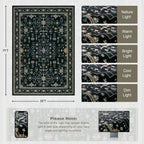 ExpediX 5x7 Area Rugs Living Room: Washable Vintage Rug for Bedroom Black