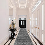 Moroccan 2'6"x8' Hallway Runner Rug - Kitchen Rugs Washable Bedroom Floor Carpet Non-Slip Living Room Rug Rubber Backing Mat Low Pile 2'6"x8' Black