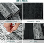 LIANLAM 5x7 Washable Area Rugs for Living Room and Bedroom, Vintage Checkered Pattern Non-Slip Carpet, Stain Resistant Low Pile Soft Rug for Dining Room,Office,Nursery,Kids Room(5x7,Gray)