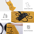 Smiry Dog Door Mat for Muddy Paws, Absorbent Dirt Trapper Non Slip Quick Dry Washable Chenille Mat for Mud Dogs, Entry Rug for Indoor and Outdoor (30x20 Inches, Golden Yellow and Black)