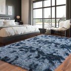 Pionblank Large Rug for Living Room 6x9, Modern Shag Area Rug, Blue Grey
