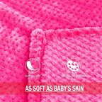 Exclusivo Mezcla Fleece Bed Blanket Twin Size, Super Soft and Warm Blankets for Couch, Sofa and Bed Waffle Textured, Cozy, Fuzzy and Lightweight (Hot Pink, 90x66 Inches)