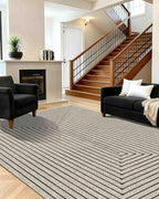 Latte&Fog 8x10 Area Rugs for Living Room, Large Beige Modern Abstract Washable Rug, Boho Non Slip Low Pile Carpet for Indoor Bedroom Dining Room, Office, Dorm, Classroom, Farmhouse and Kids Room