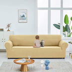 Joccun Stretch Sofa Cover for 2 Cushion Couch, Water Repellent Slipcover Protector, Washable Polyester Spandex Furniture Cover for Living Room, Pets (Champagne)