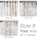 jinchan Vintage Floral Linen Curtains 102 Long for Living Room 2 Panels