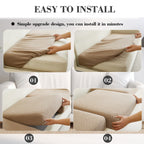 Disayu Sofa Covers Couch Covers for Sofa Pet Friendly Couch Cushion Covers Universal Sofa Covers Washable Stretch Slipcovers for Sectional Sofa (Texture Light Coffee, 2 Seats + Chaise Cover)
