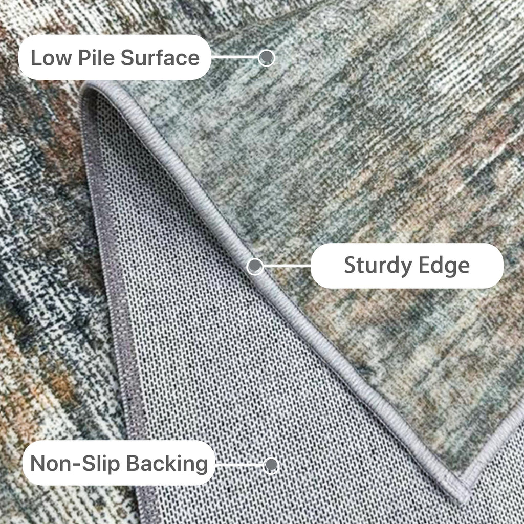 BEIMO Area Rugs 10x14 for Living Room, Grey Brown Washable Abstract Rug