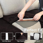 ANARACHON Leather Look Couch Cushion Covers Sofa Seat Slipcovers Sets Couches Furniture Protector for Sectional Armchair Loveseat Pets Kids Stretch Spandex Fabric (1 Cushion Sofa, Chocolate)